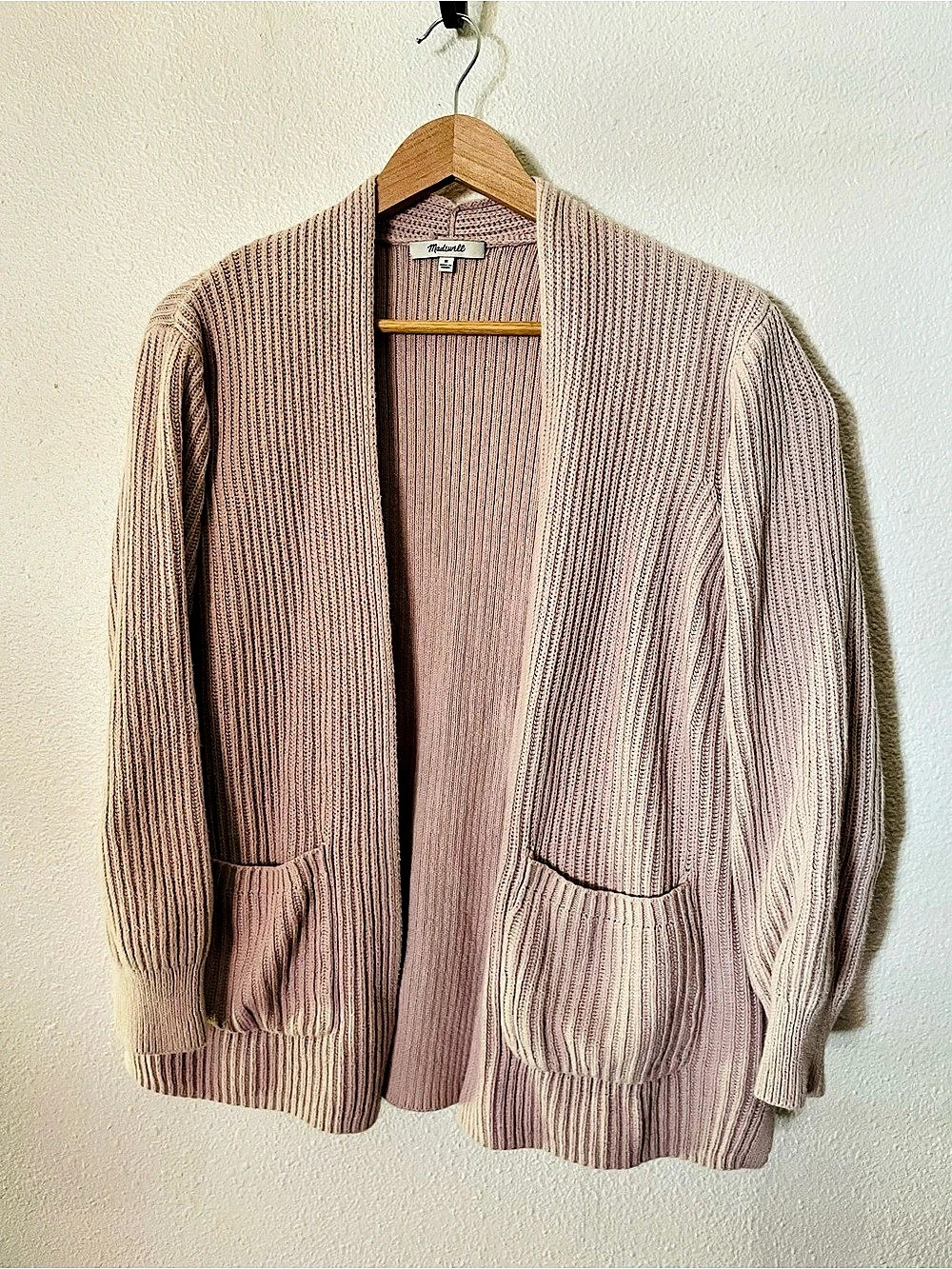 Madewell Cotton Nolan Ribbed Open Front Cozy Cardigan Size Medium